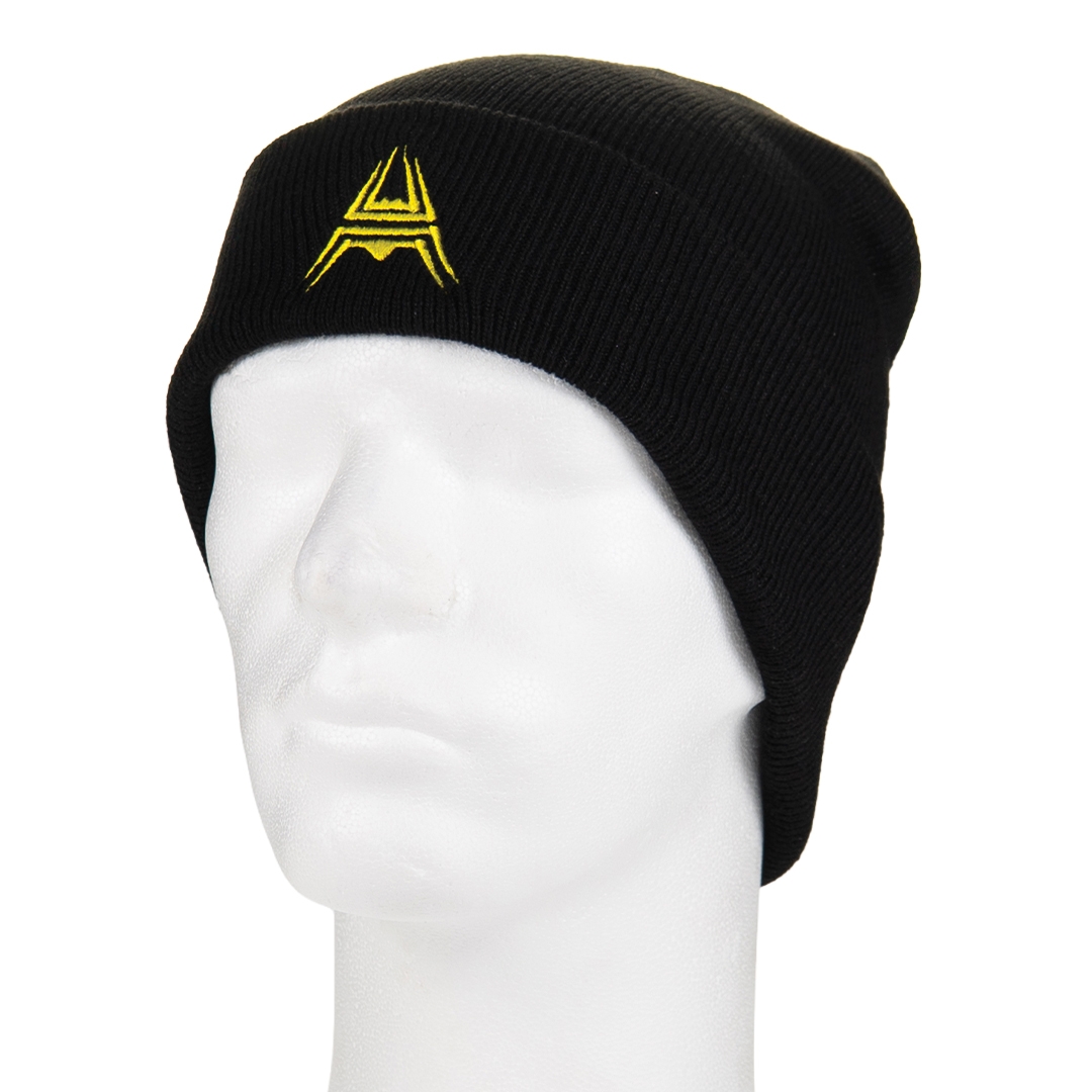 ANAREUS SPIDER knitted beanie black yellow logo